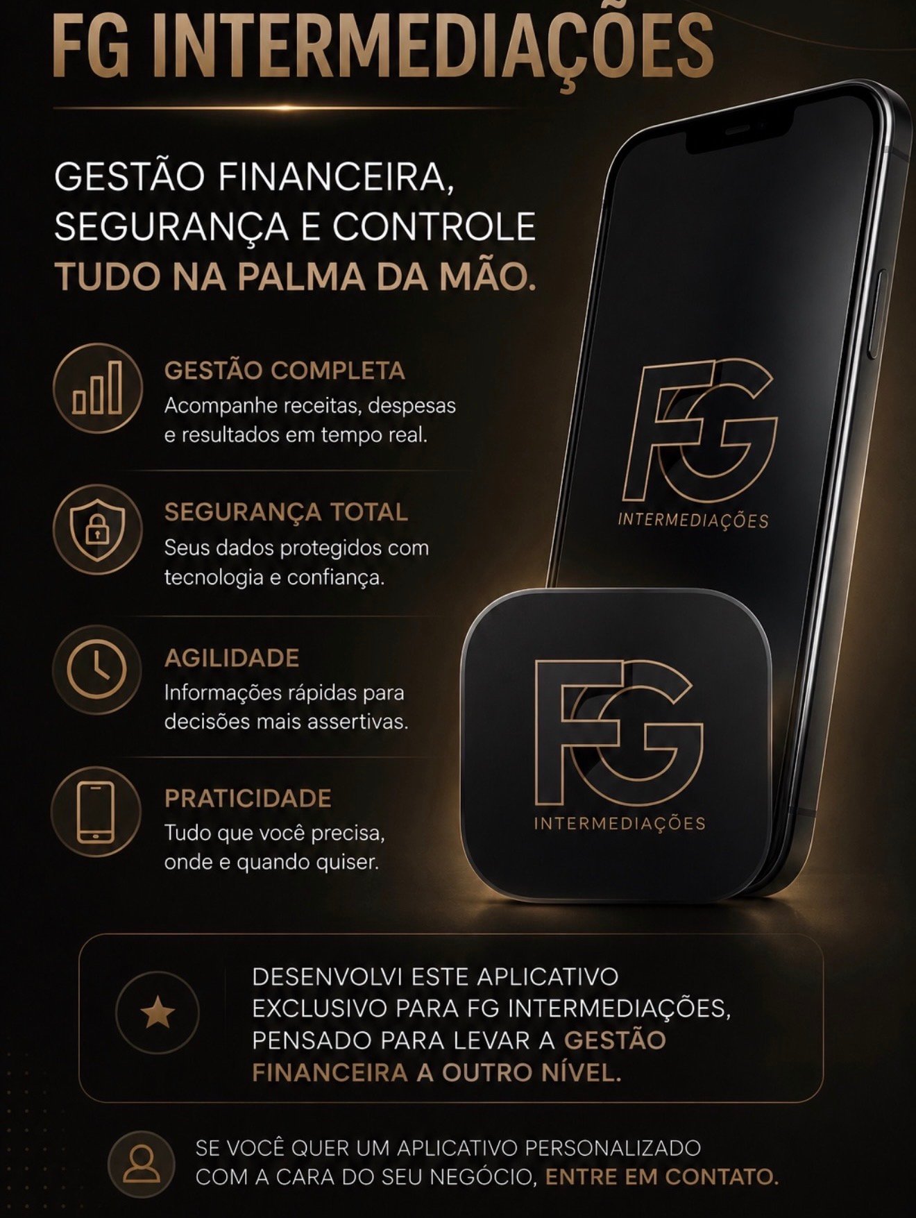 Tela do FG Intermediações Finance Hub